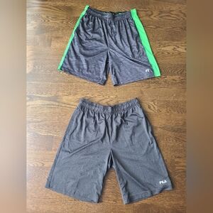 Lot Of 2 Fila/Russell Gray  Athletic Men's  Shorts Sz.M